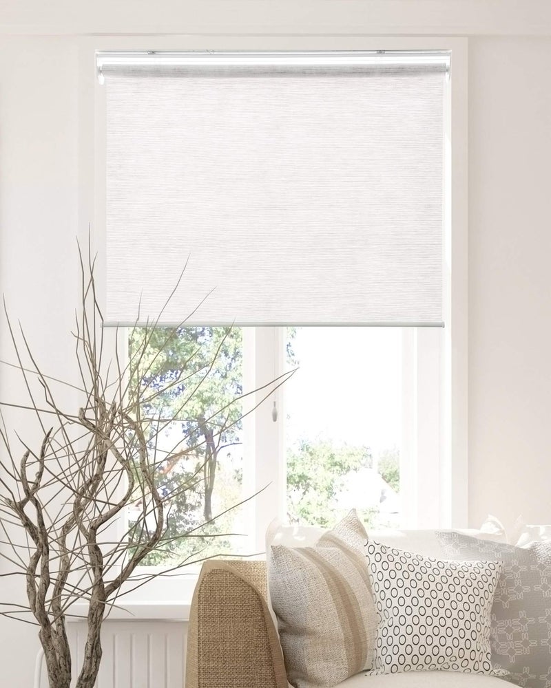 CHICOLOGY Roller Shades , Cordless Blinds , Window Shades for Home , Roller Window Shades , Window Treatments , Door Blinds , Light Filtering Shades , Felton White (Natural Woven) , 23"W X 72"H - Image 1